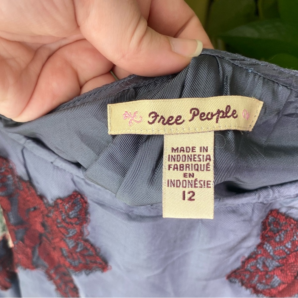 Free People | Silky Applique Midi Skirt - Picture 3 of 7